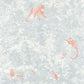 Jardin Des Merveilles Voyage Onirique Wallpaper - Bleu Givre And Clementine - Casadeco - 87256032 - Premier Wallcovering