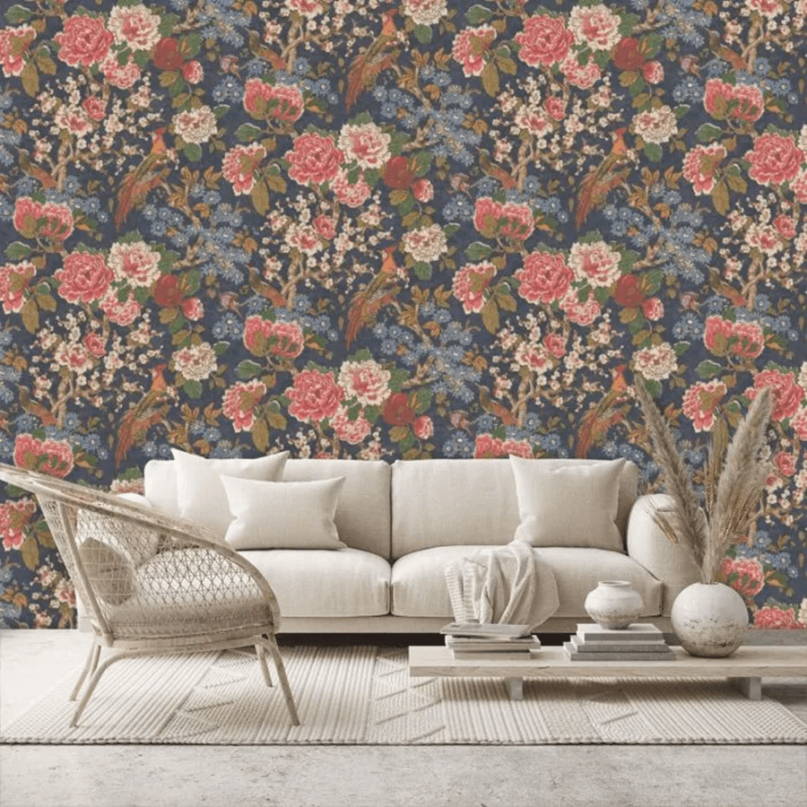 Jardine Wallpaper - Navy - Colefax & Fowler - W7003/01 - Premier Wallcovering