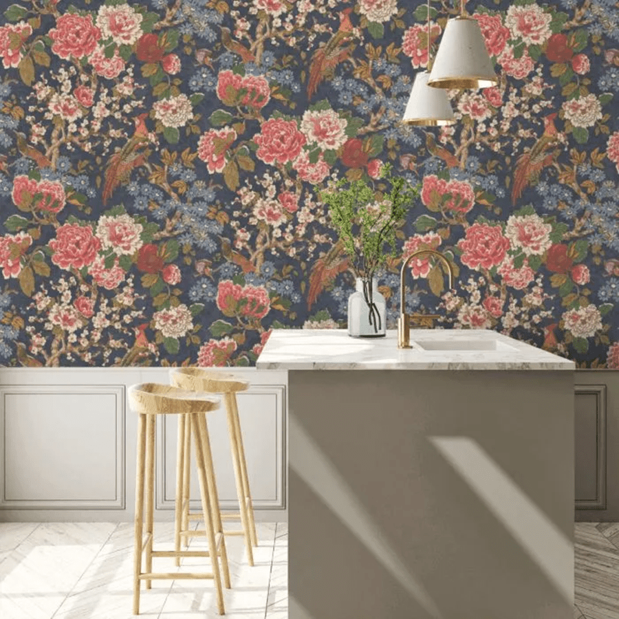 Jardine Wallpaper - Navy - Colefax & Fowler - W7003/01 - Premier Wallcovering