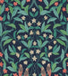 Jasmine & Serin Symphony Wallpaper - Coral & Petrol on Ink - 117/10030 - Cole & Son - Premier Wallcovering