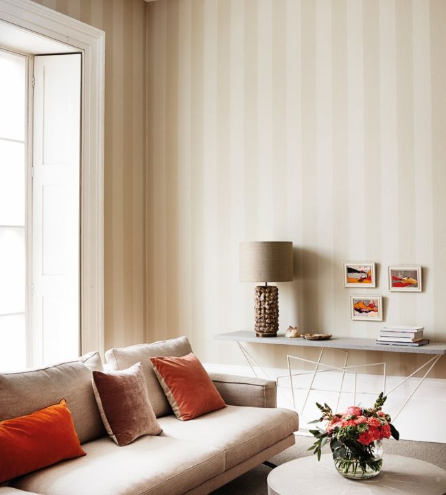 Jaspe Stripe Wallpaper - Soft Stone - 110/4019 - Cole & Son - Premier Wallcovering