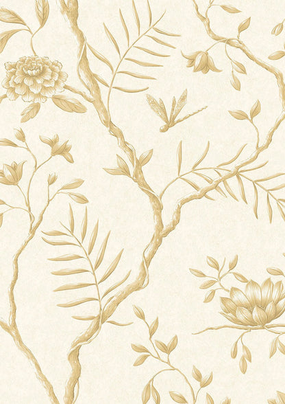 Jasper Peony Wallpaper - Buttermilk Reverse - Lewis & Wood - Premier Wallcovering