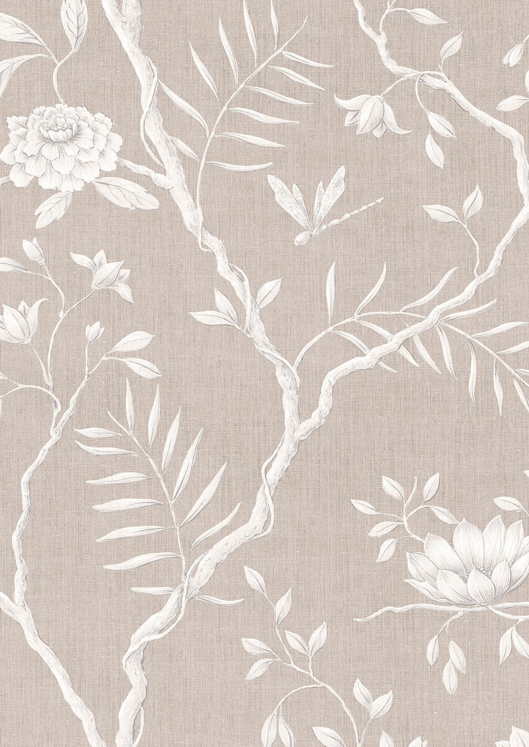 Jasper Peony Wallpaper - Almond - Lewis & Wood - Premier Wallcovering