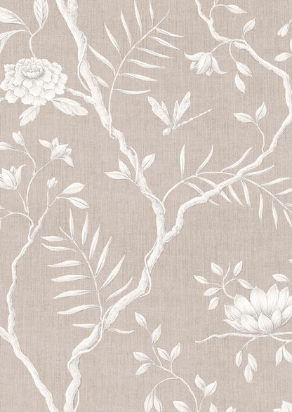 Jasper Peony Wallpaper - Almond - Lewis & Wood - Premier Wallcovering