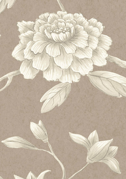 Jasper Peony Wallpaper - Cocoa Rose - Lewis & Wood - Premier Wallcovering