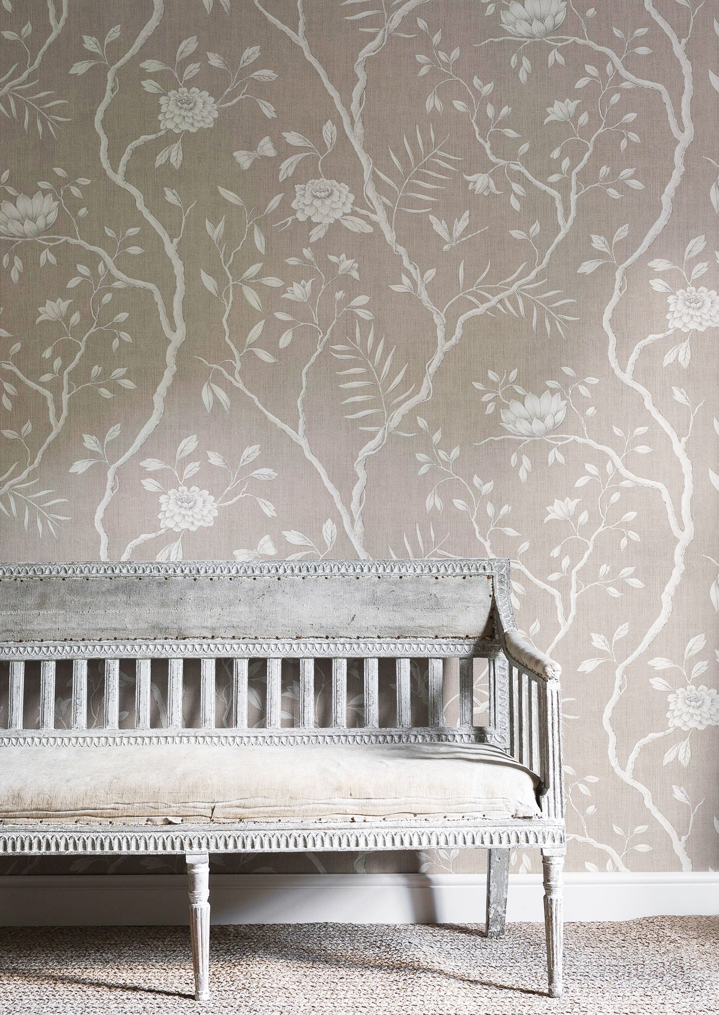 Jasper Peony Wallpaper - Almond - Lewis & Wood - Premier Wallcovering