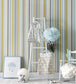 Jelly Tot Stripe Wallpaper - Slate / Biscuit / Maize - NSCK111262 - Scion