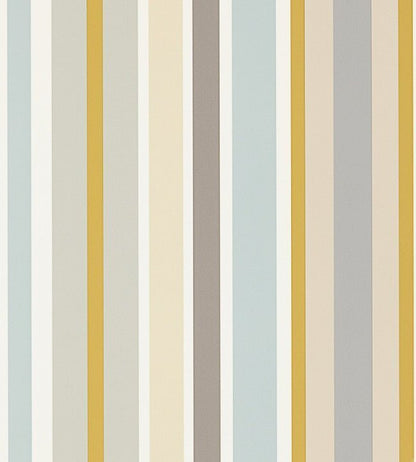 Jelly Tot Stripe Wallpaper - Slate / Biscuit / Maize - NSCK111262 - Scion