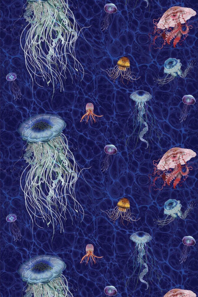 Jellyfish Velvet Fabric - Original - Timorous Beasties - DIGI/JELF/40101/01 - Premier Wallcovering