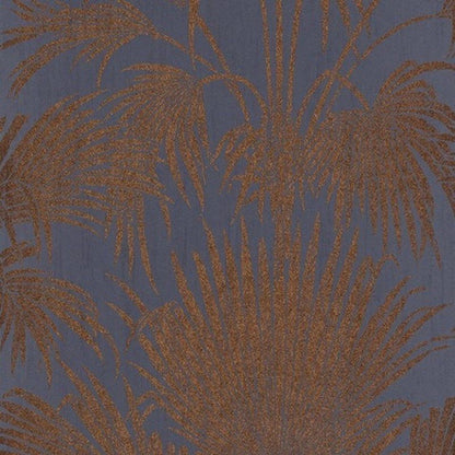 Josephine Belle Epoque Wallpaper - Foil Bleu And Cuivre - Casadeco - 82246415 - Premier Wallcovering