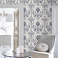 Josette Wallpaper - Off White & Midnight - Laura Ashley - 113387 - Premier Wallcovering