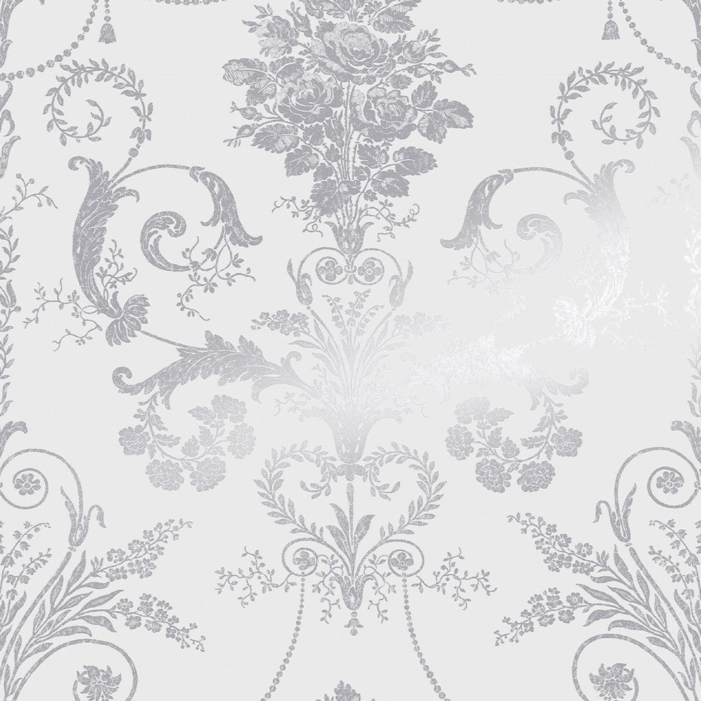 Josette Wallpaper - Metallic Silver - Laura Ashley - 113379 - Premier Wallcovering