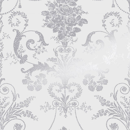 Josette Wallpaper - Metallic Silver - Laura Ashley - 113379 - Premier Wallcovering
