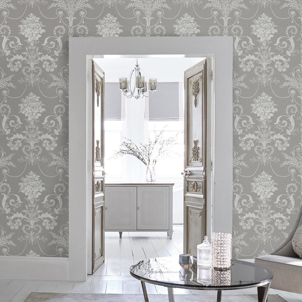 Josette Wallpaper - Steel - Laura Ashley - 113383 - Premier Wallcovering