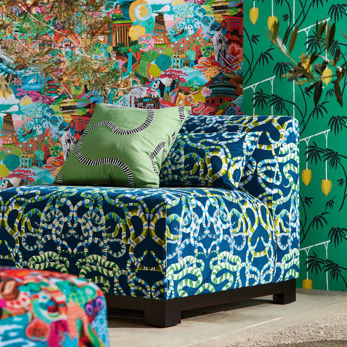 Journey of Discovery Wallpaper - Ionian/Harissa/Emerald - Harlequin - HQN3112919