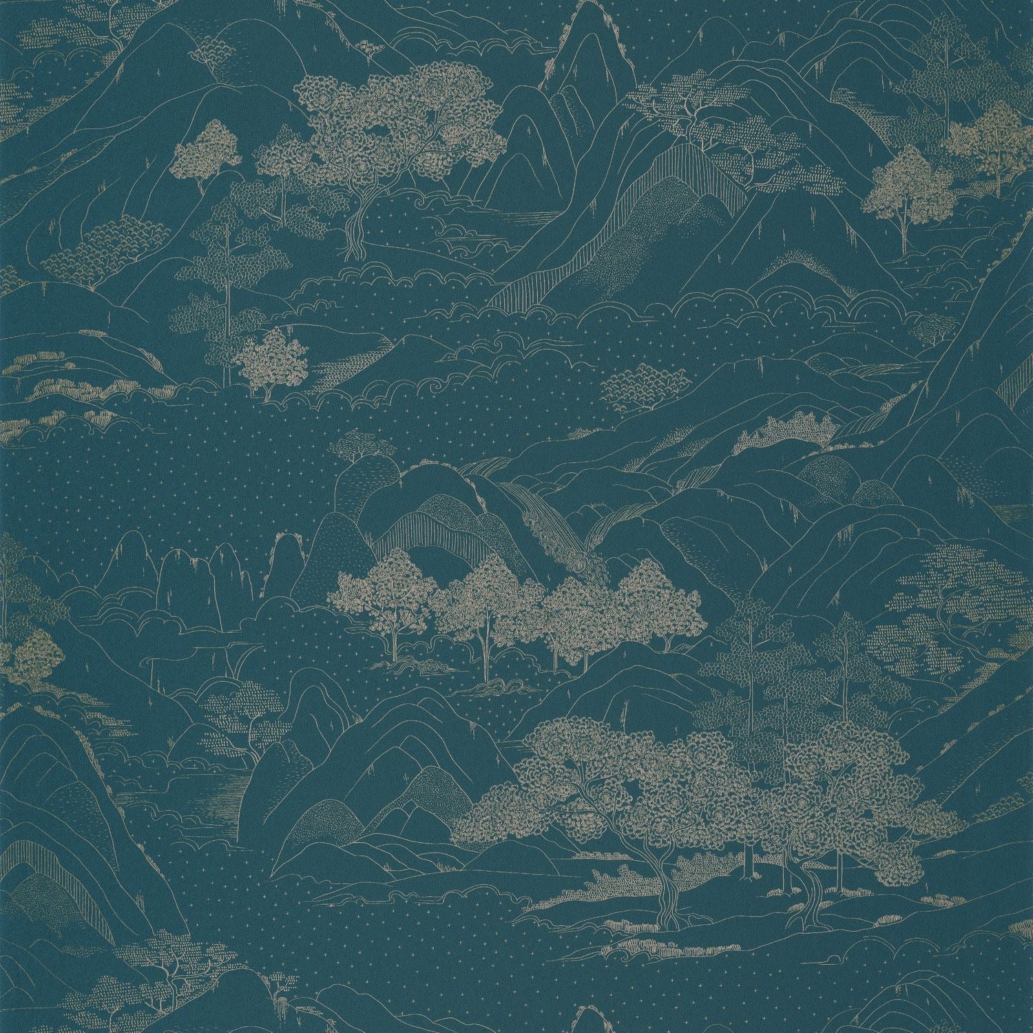 Journey Wallpaper - Teal Blue - Caselio - 102646160