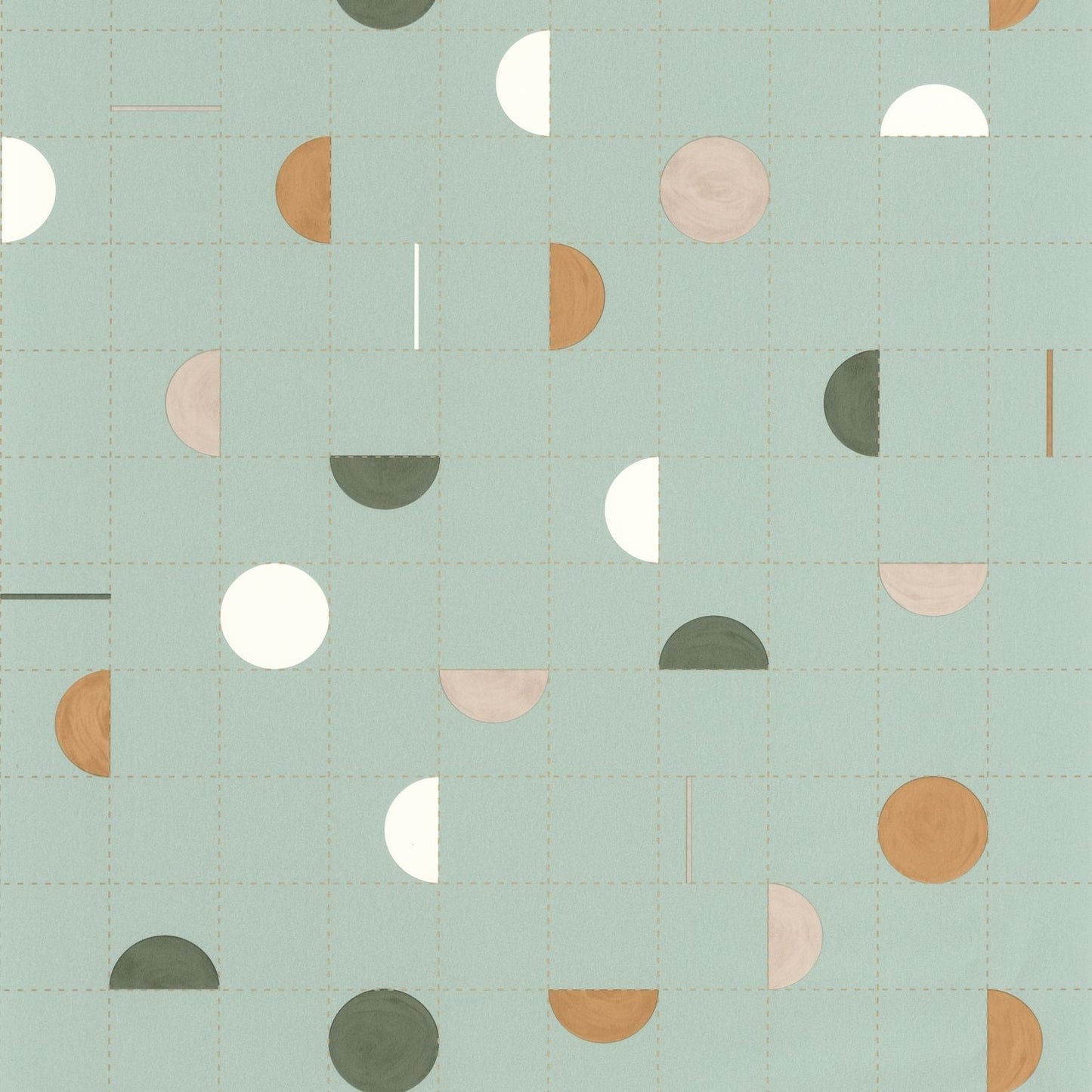 Jump Around Wallpaper - Kaki Bleu - Caselio - 102867062