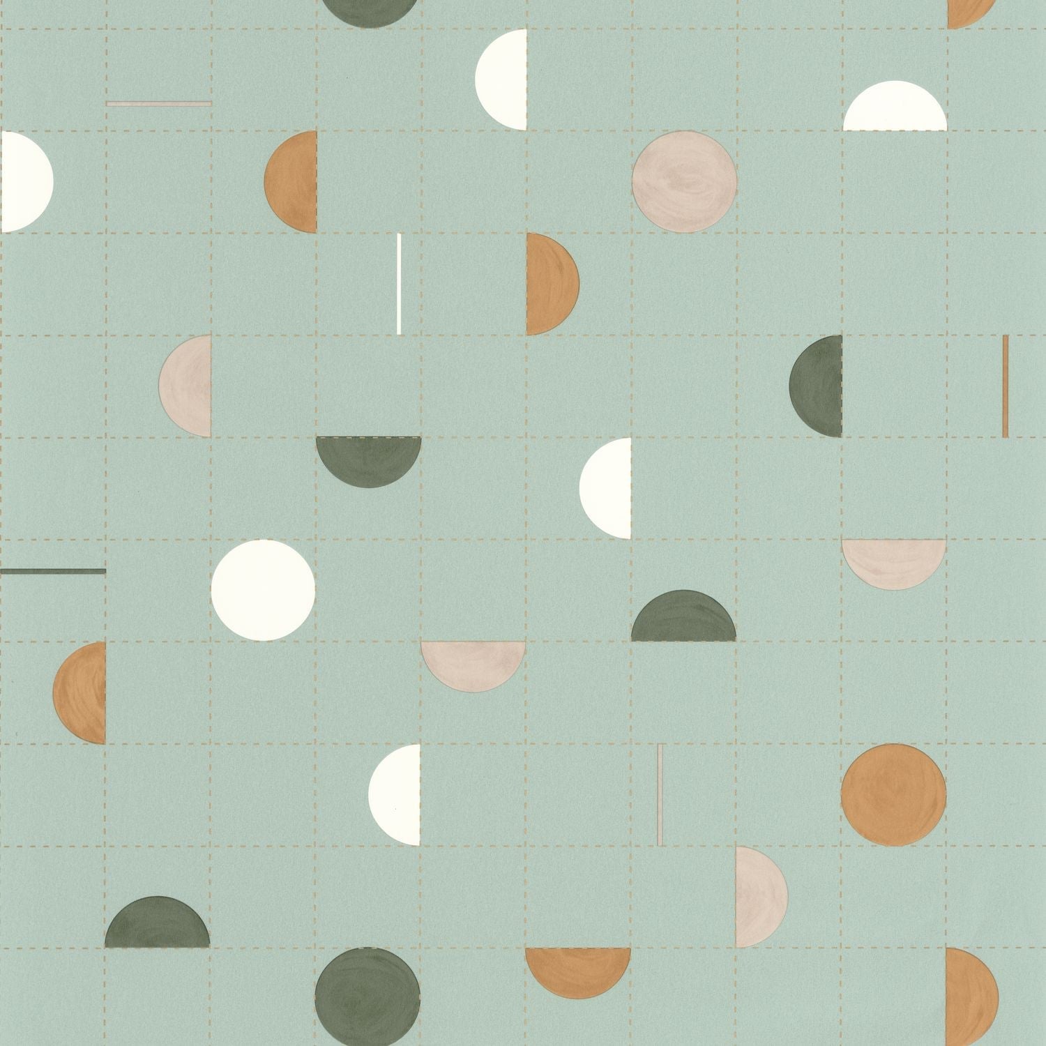 Jump Around Wallpaper - Kaki Bleu - Caselio - 102867062