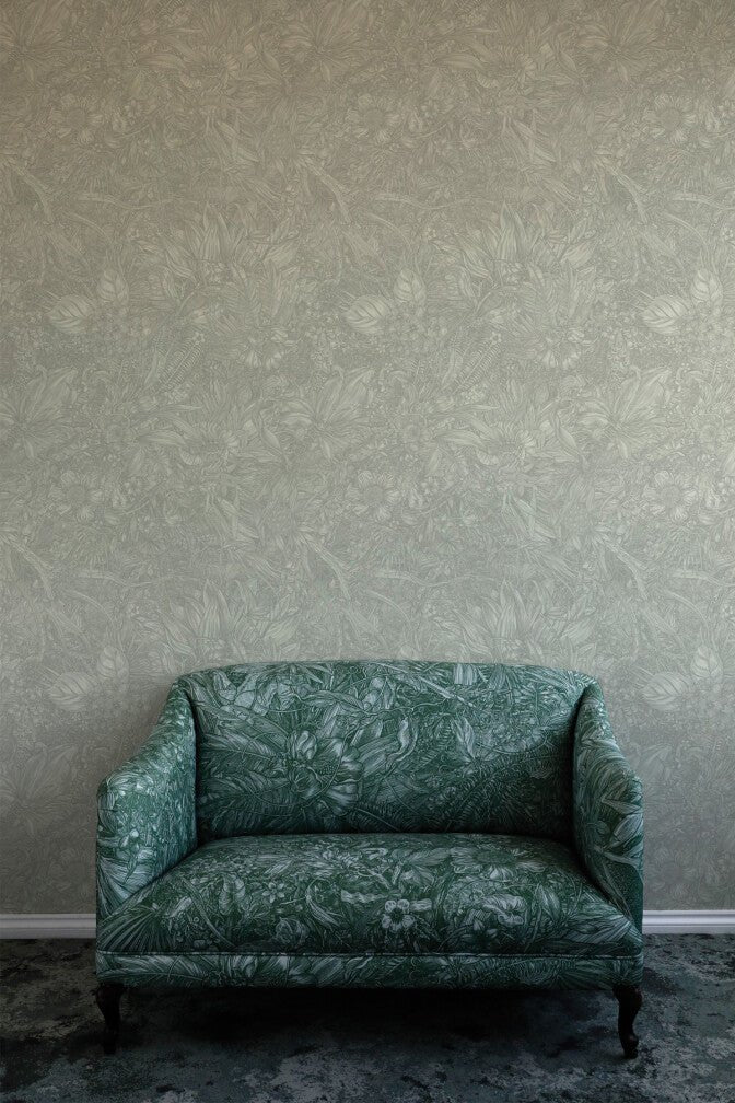 Jungle Tangle Superwide Wallpaper - Dusted Sage - Timorous Beasties - SWP/JGTL/DWN/04 - Premier Wallcovering