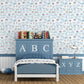 Just 4 Kids 2 Alphabet Wallpaper - Blue / Multi - Galerie - G56537 - Premier Wallcovering