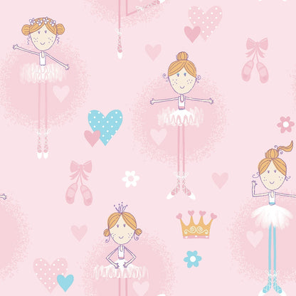 Just 4 Kids 2 Ballerina Wallpaper - Pink - Galerie - G56002 - Premier Wallcovering