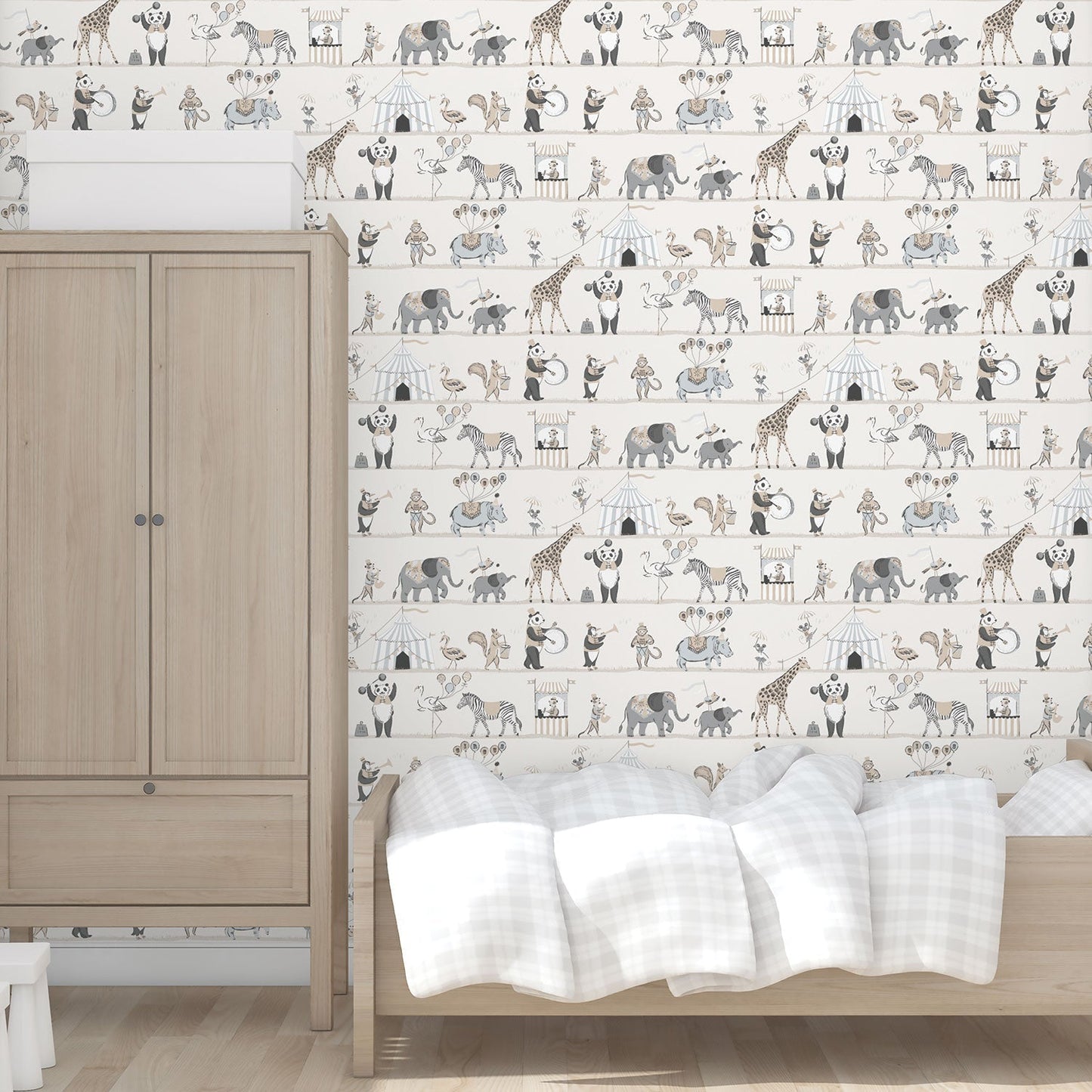 Just 4 Kids 2 Circus Wallpaper - Beige / Grey - Galerie - G56547 - Premier Wallcovering