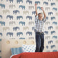 Just 4 Kids 2 Elephants Wallpaper - Blue / Beige - Galerie - G56528 - Premier Wallcovering