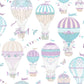 Just 4 Kids 2 Hot Air Balloons Wallpaper - Lilac / Aqua - Galerie - G56543 - Premier Wallcovering