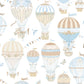 Just 4 Kids 2 Hot Air Balloons Wallpaper - Blue / Beige - Galerie - G56544 - Premier Wallcovering