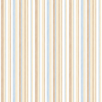 Just 4 Kids 2 Multi Stripe Wallpaper - Brown / Blue - Galerie - G56040 - Premier Wallcovering