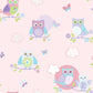 Just 4 Kids 2 Owls Wallpaper - Pink - Galerie - G56036 - Premier Wallcovering