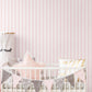Just 4 Kids 2 Stripe Wallpaper - Pink / White - Galerie - G56518 - Premier Wallcovering