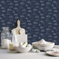Just Kitchens Chalkboard Menu Wallpaper - Navy - Galerie - G45407 - Premier Wallcovering