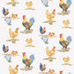 Just Kitchens Free Range Wallpaper - Blue / Yellow / Red - Galerie - G45416 - Premier Wallcovering