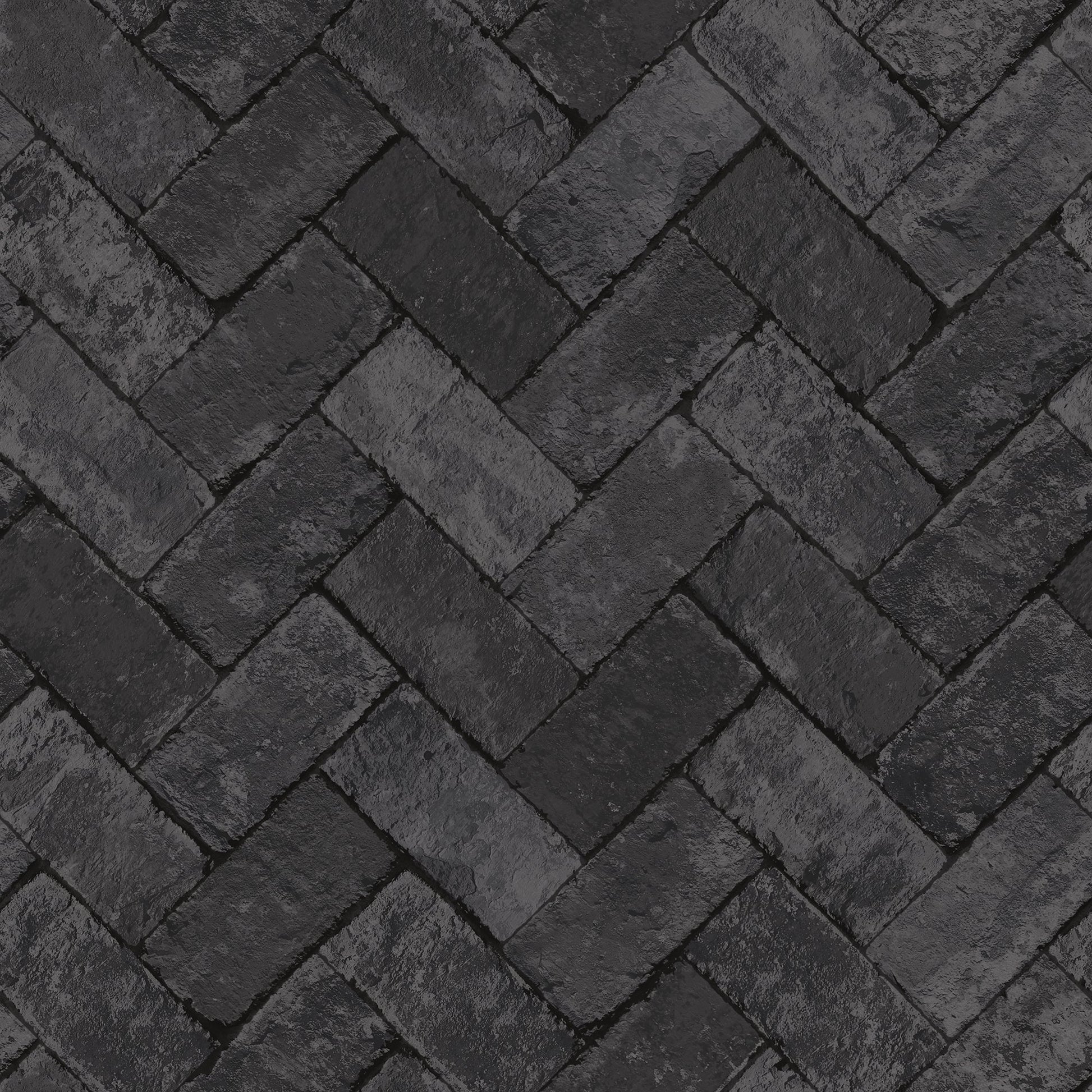 Just Kitchens Herringbone Brick Wallpaper - Black - Galerie - G45426 - Premier Wallcovering