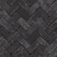 Just Kitchens Herringbone Brick Wallpaper - Black - Galerie - G45426 - Premier Wallcovering