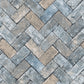 Just Kitchens Herringbone Brick Wallpaper - Blues / Taupe - Galerie - G45425 - Premier Wallcovering