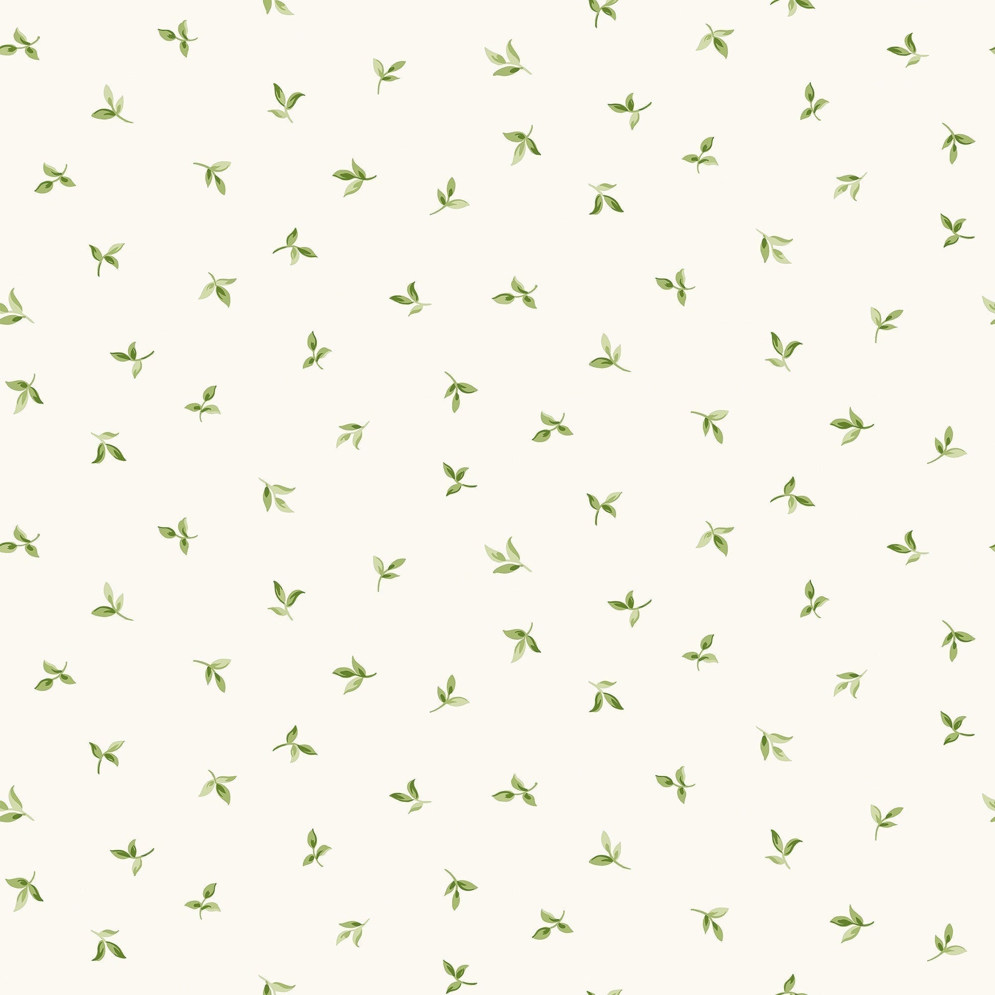 Just Kitchens Leaf Toss Wallpaper - Green / White - Galerie - G45437 - Premier Wallcovering