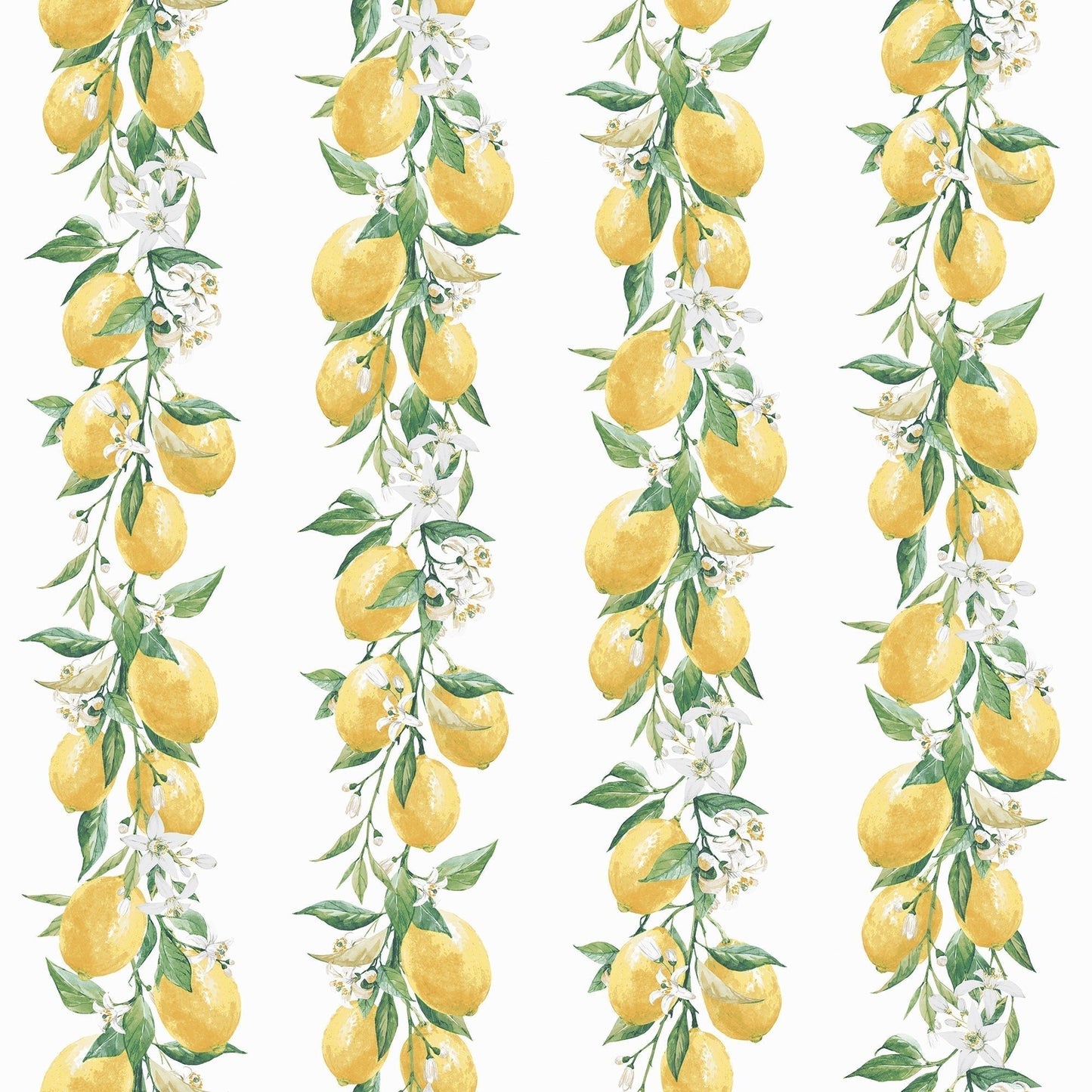 Just Kitchens Lemon Stripe Wallpaper - Yellow / White / Green - Galerie - G45441 - Premier Wallcovering
