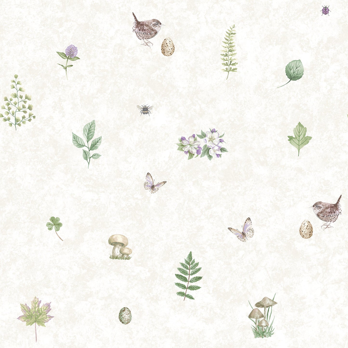 Just Kitchens Meadow Spot Wallpaper - Beige / Green / Lilac - Galerie - G45442 - Premier Wallcovering