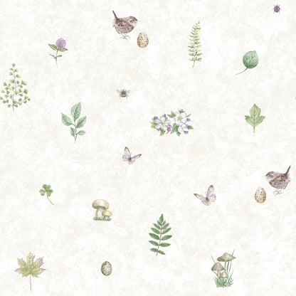 Just Kitchens Meadow Spot Wallpaper - Beige / Green / Lilac - Galerie - G45442 - Premier Wallcovering