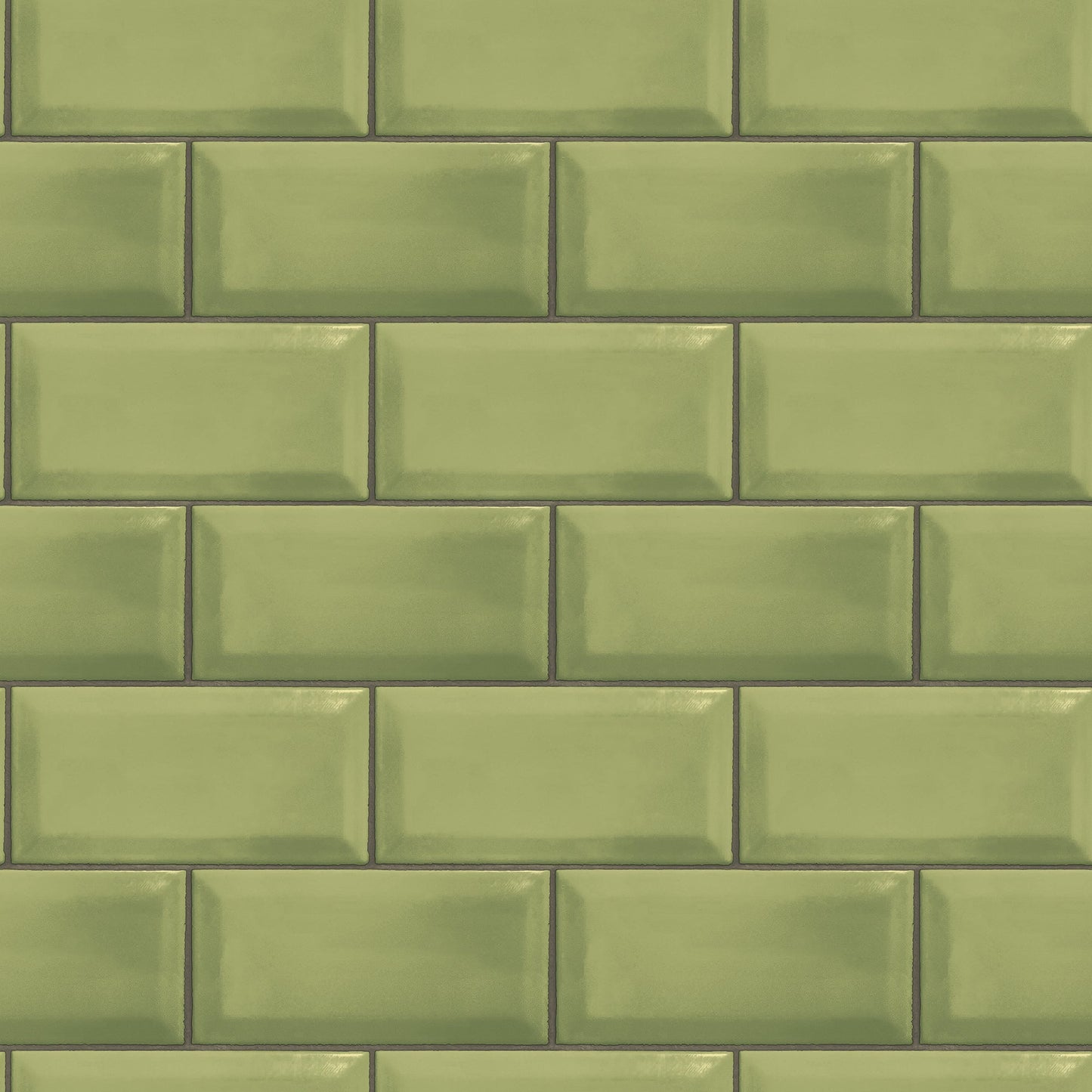 Just Kitchens Metro Tile Wallpaper - Green - Galerie - G45446 - Premier Wallcovering