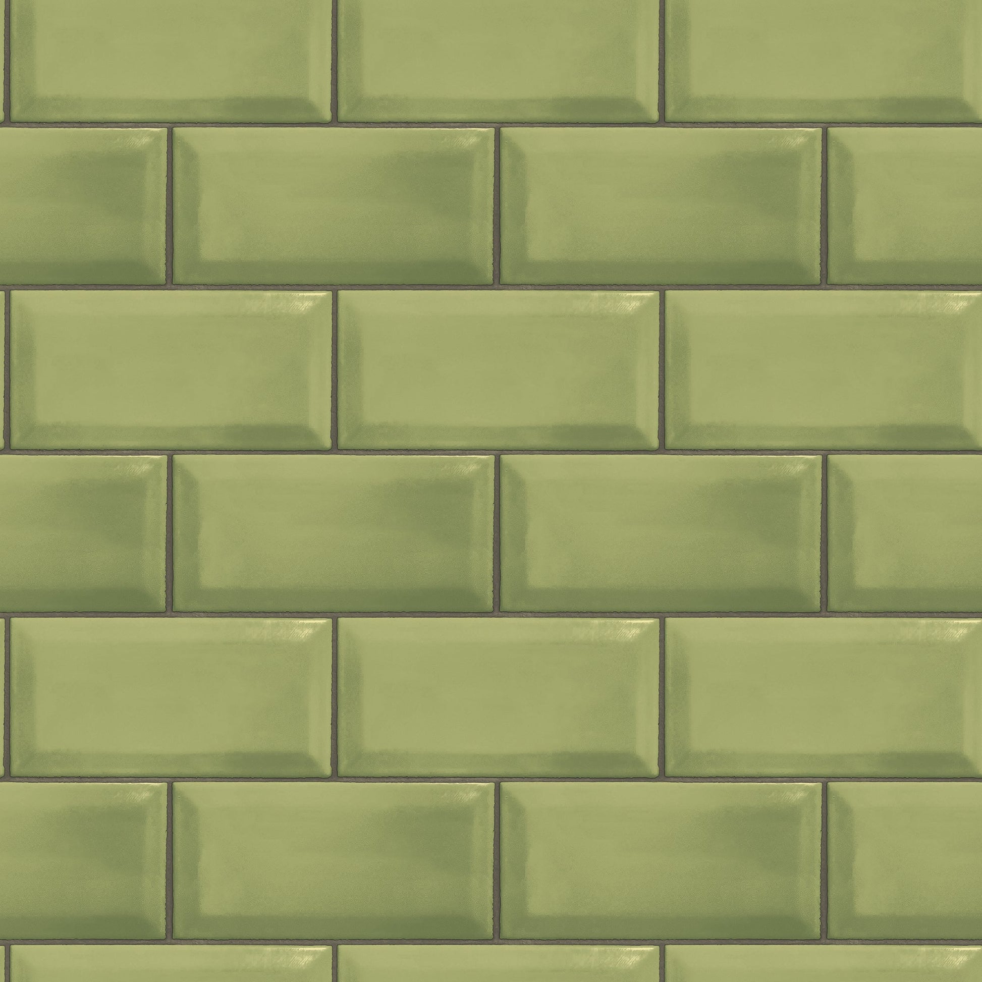 Just Kitchens Metro Tile Wallpaper - Green - Galerie - G45446 - Premier Wallcovering