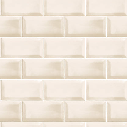 Just Kitchens Metro Tile Wallpaper - Beige - Galerie - G45444 - Premier Wallcovering