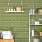 Just Kitchens Metro Tile Wallpaper - Green - Galerie - G45446 - Premier Wallcovering
