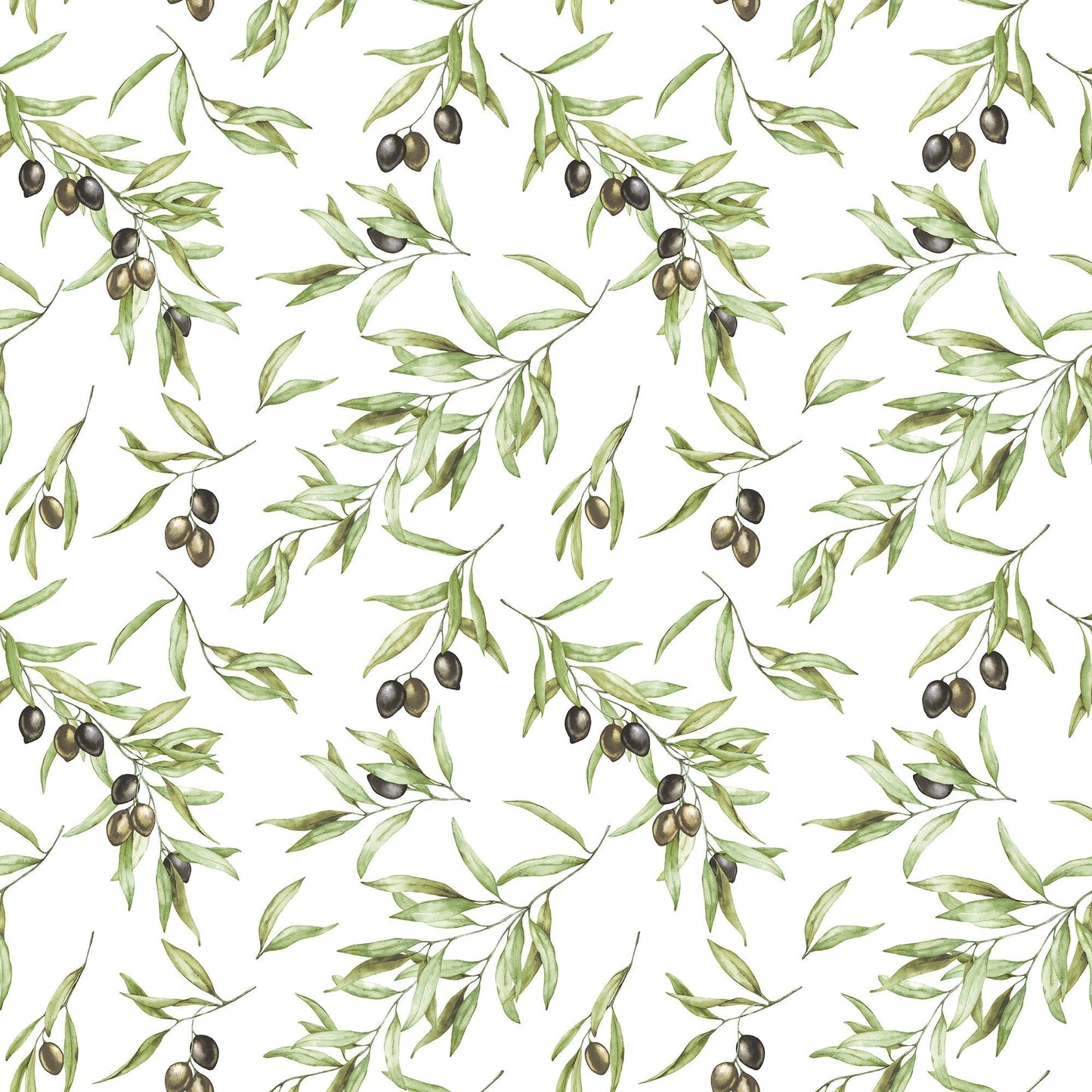 Just Kitchens Olive Drupe Wallpaper - Green / Black / White - Galerie - G45450 - Premier Wallcovering