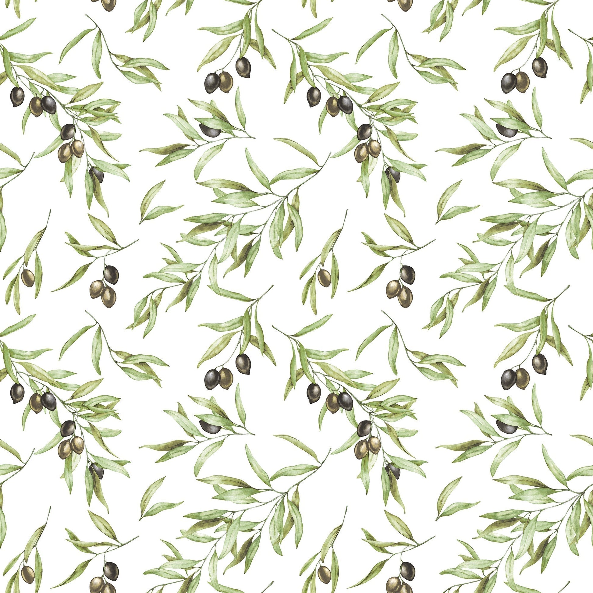 Just Kitchens Olive Drupe Wallpaper - Green / Black / White - Galerie - G45450 - Premier Wallcovering