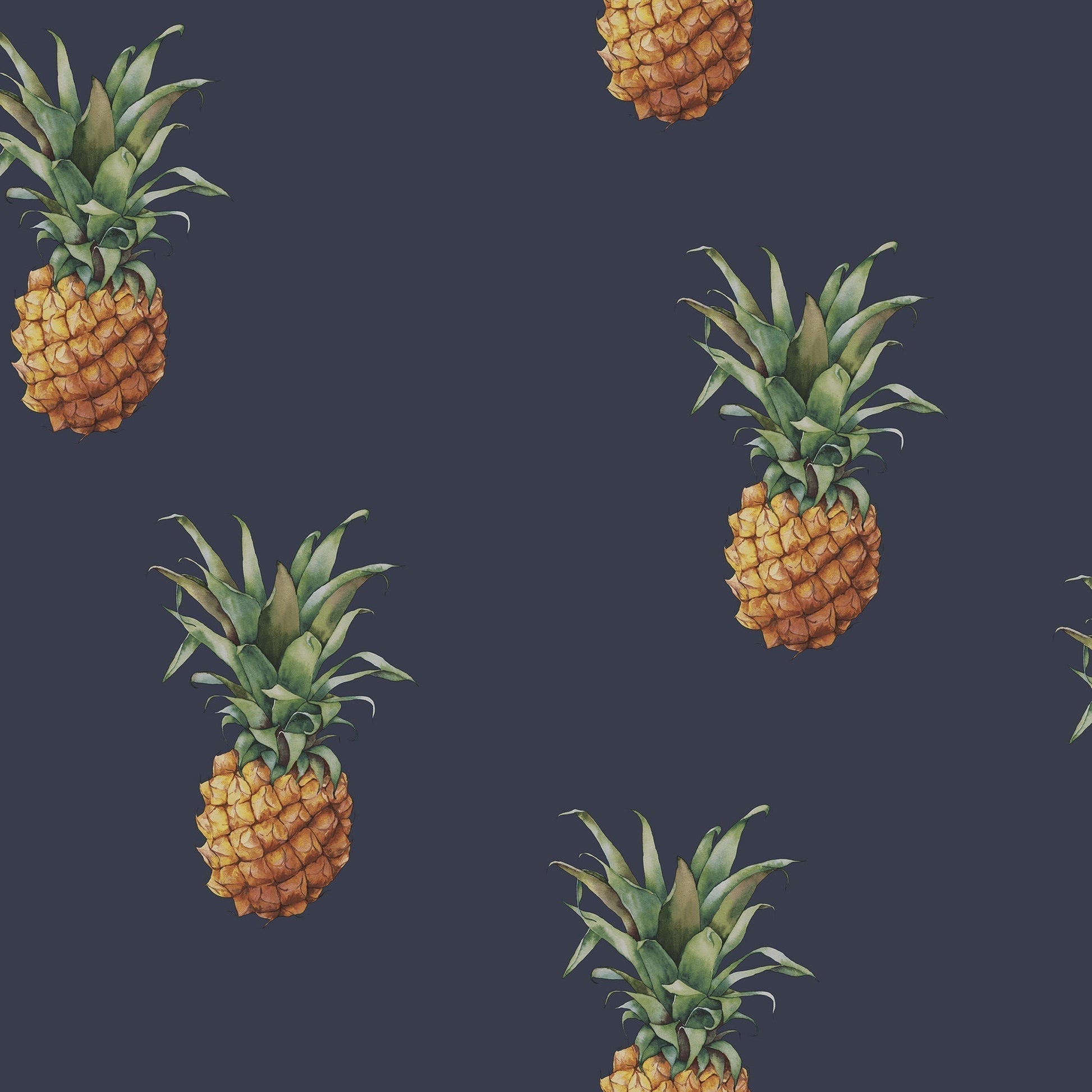 Just Kitchens Pineapples Wallpaper - Navy - Galerie - G45451 - Premier Wallcovering