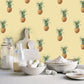 Just Kitchens Pineapples Wallpaper - Yellow - Galerie - G45452 - Premier Wallcovering