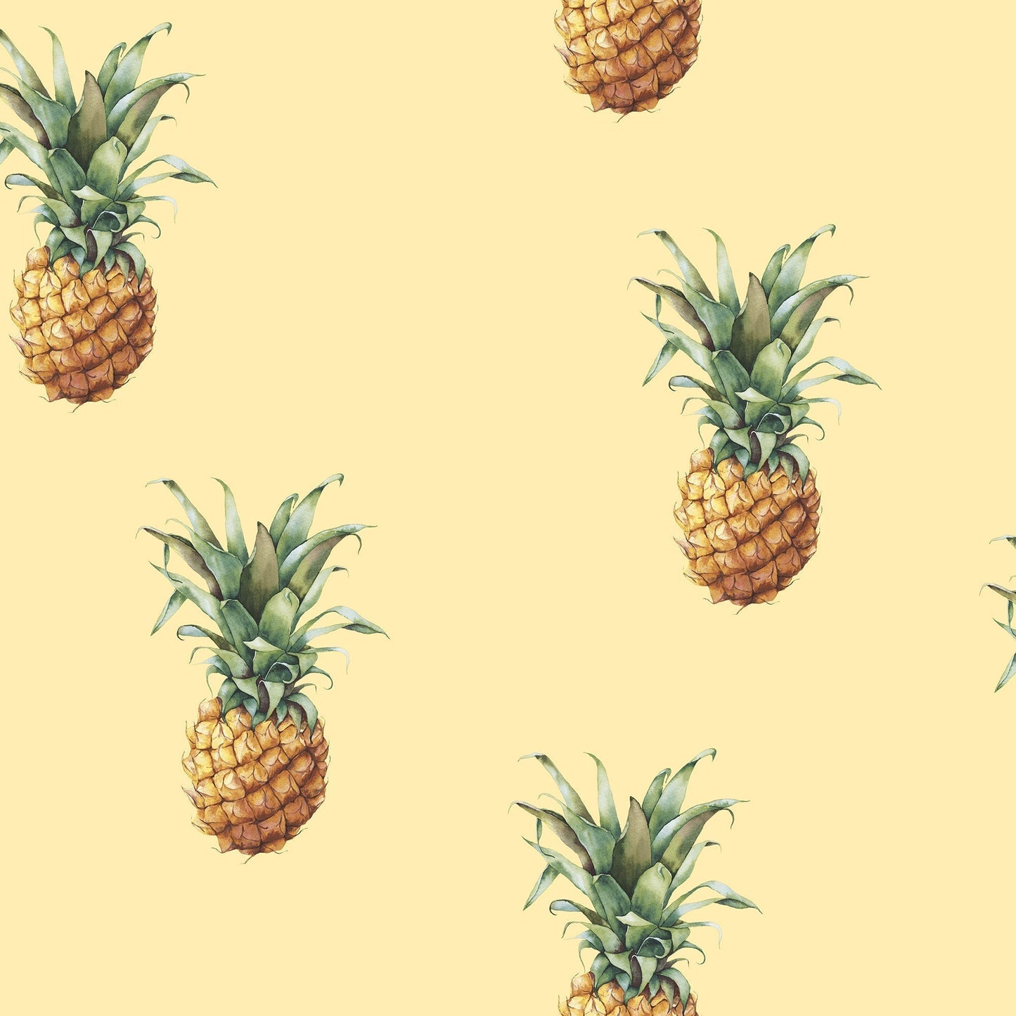Just Kitchens Pineapples Wallpaper - Yellow - Galerie - G45452 - Premier Wallcovering